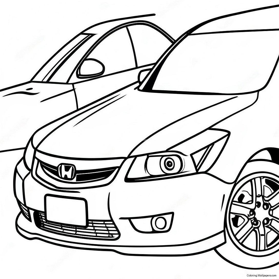 Page À Colorier Du Design Sportif Honda Accord 44004