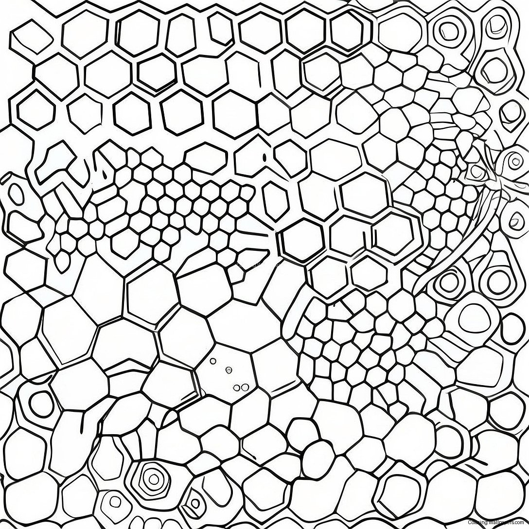 हनीकॉम्ब पैटर्न रंग भरने वाला पृष्ठ 50098