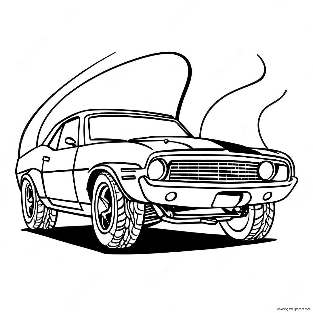 Hot Rod Muscle Car Ausmalbild 3625