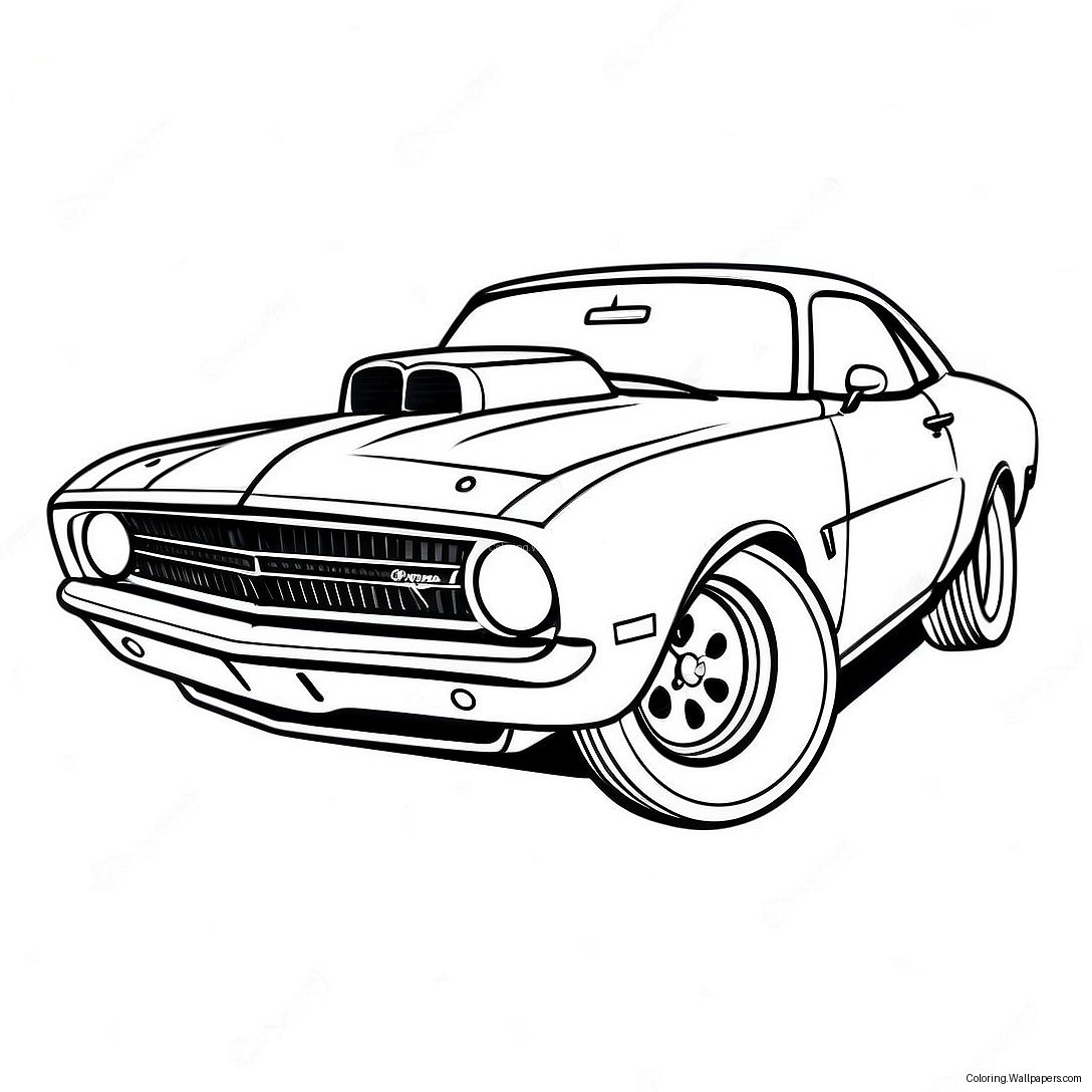 Hot Rod Muscle Car Coloring Page 3628