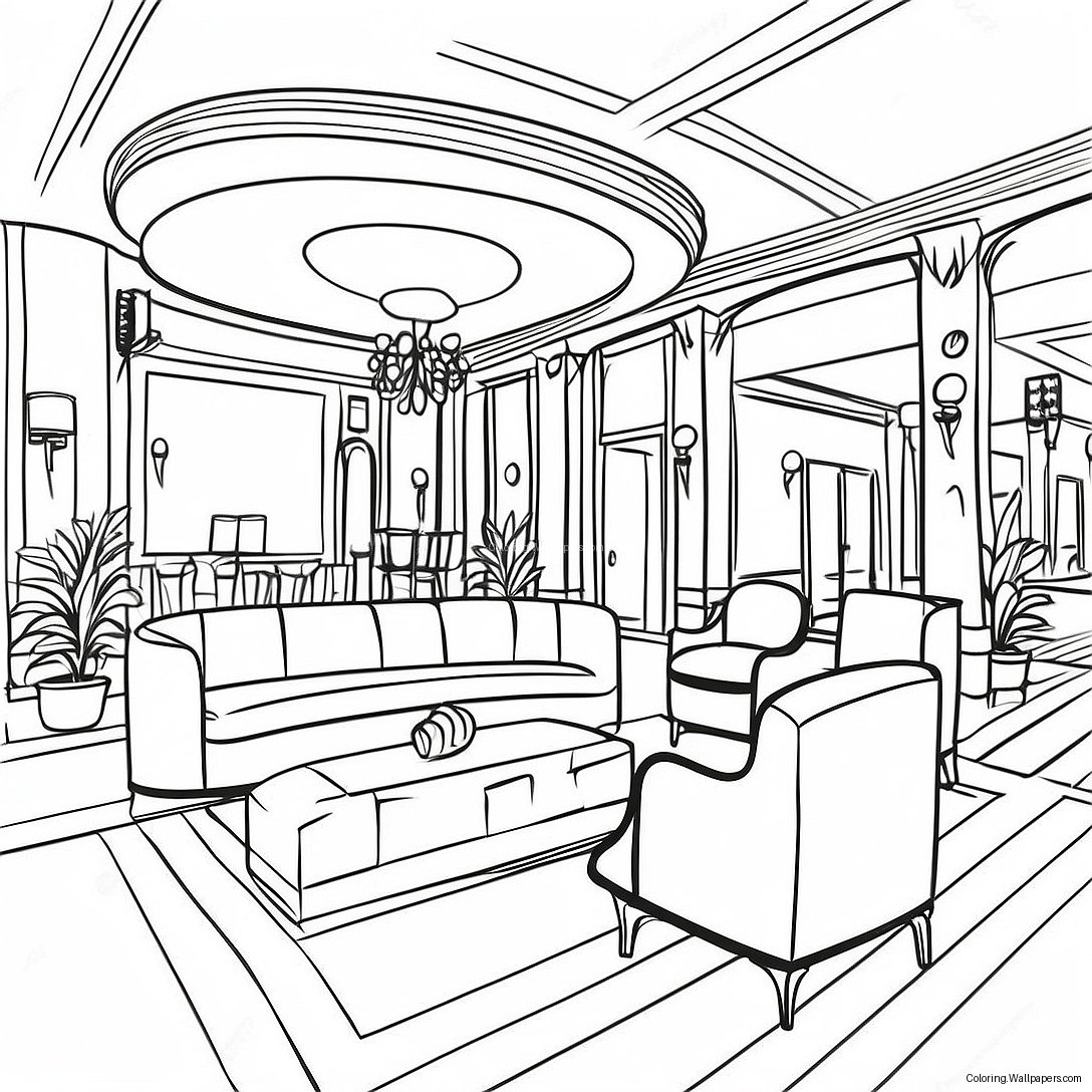 Hotel Lobby Coloring Page 16112