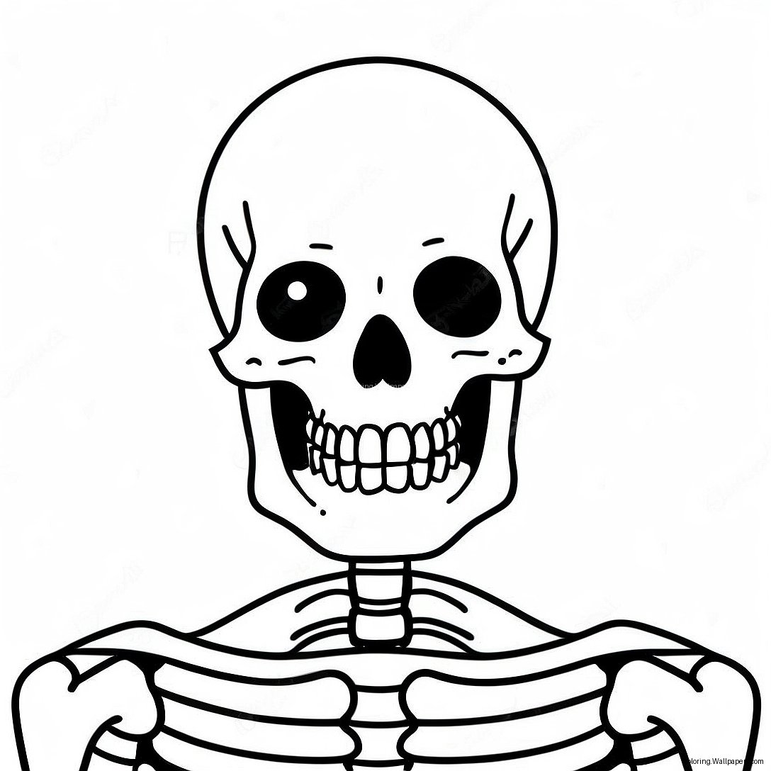 Detailliertes Ausmalbild Des Menschlichen Skeletts 39822