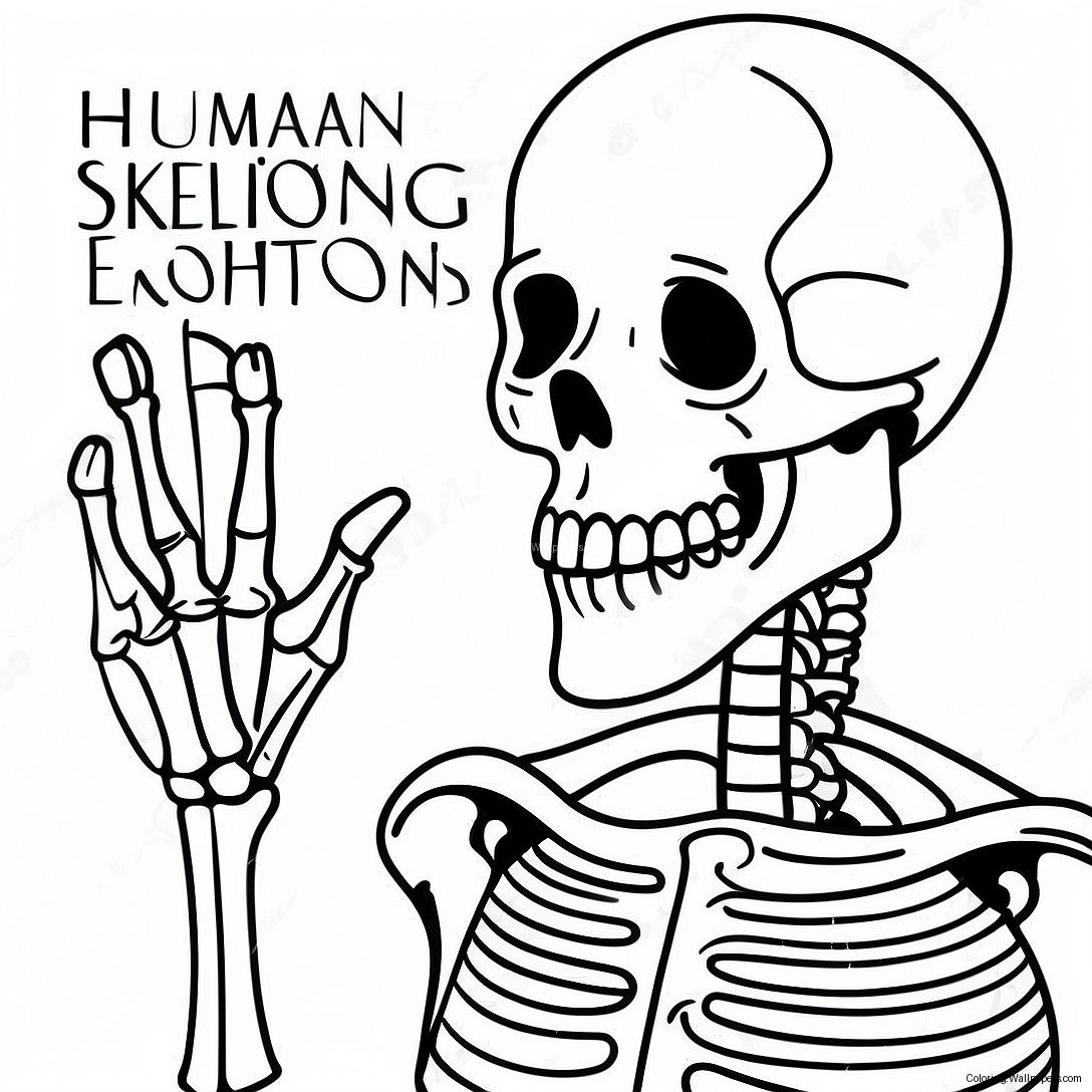 Detailliertes Ausmalbild Des Menschlichen Skeletts 39823