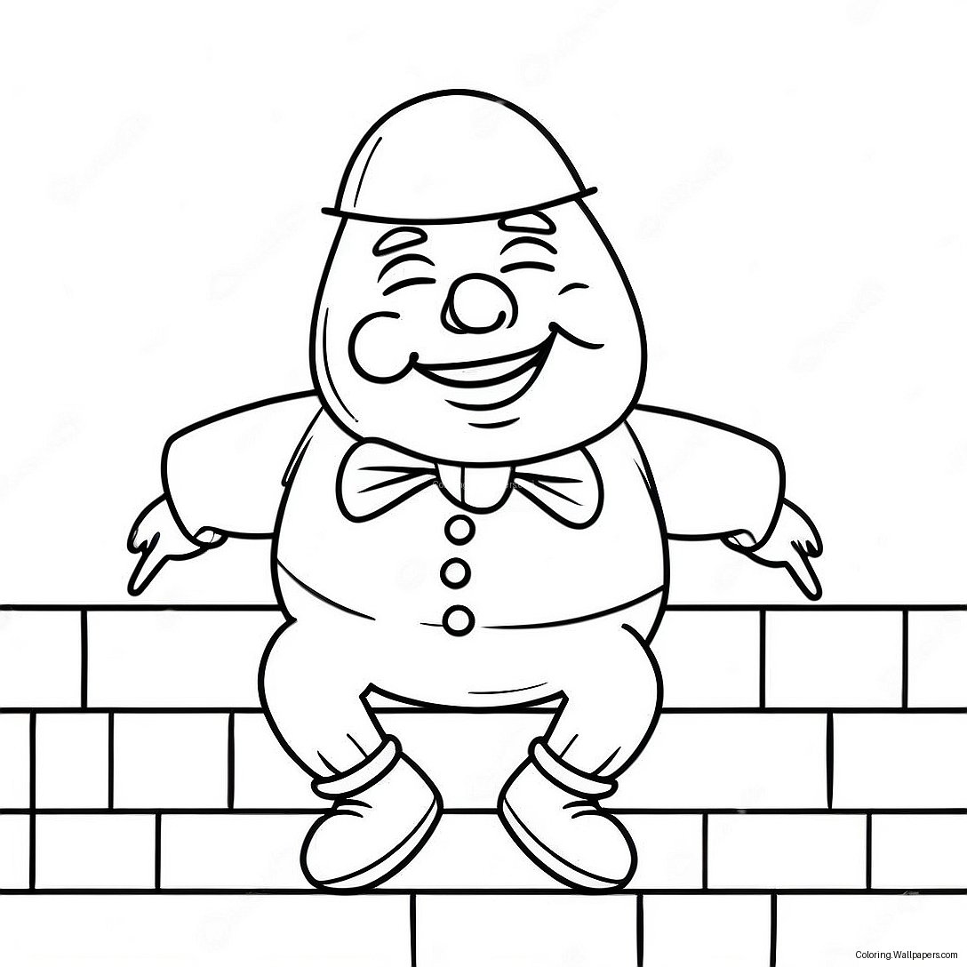 Humpty Dumpty Sitter På En Vägg Målarbild 26401