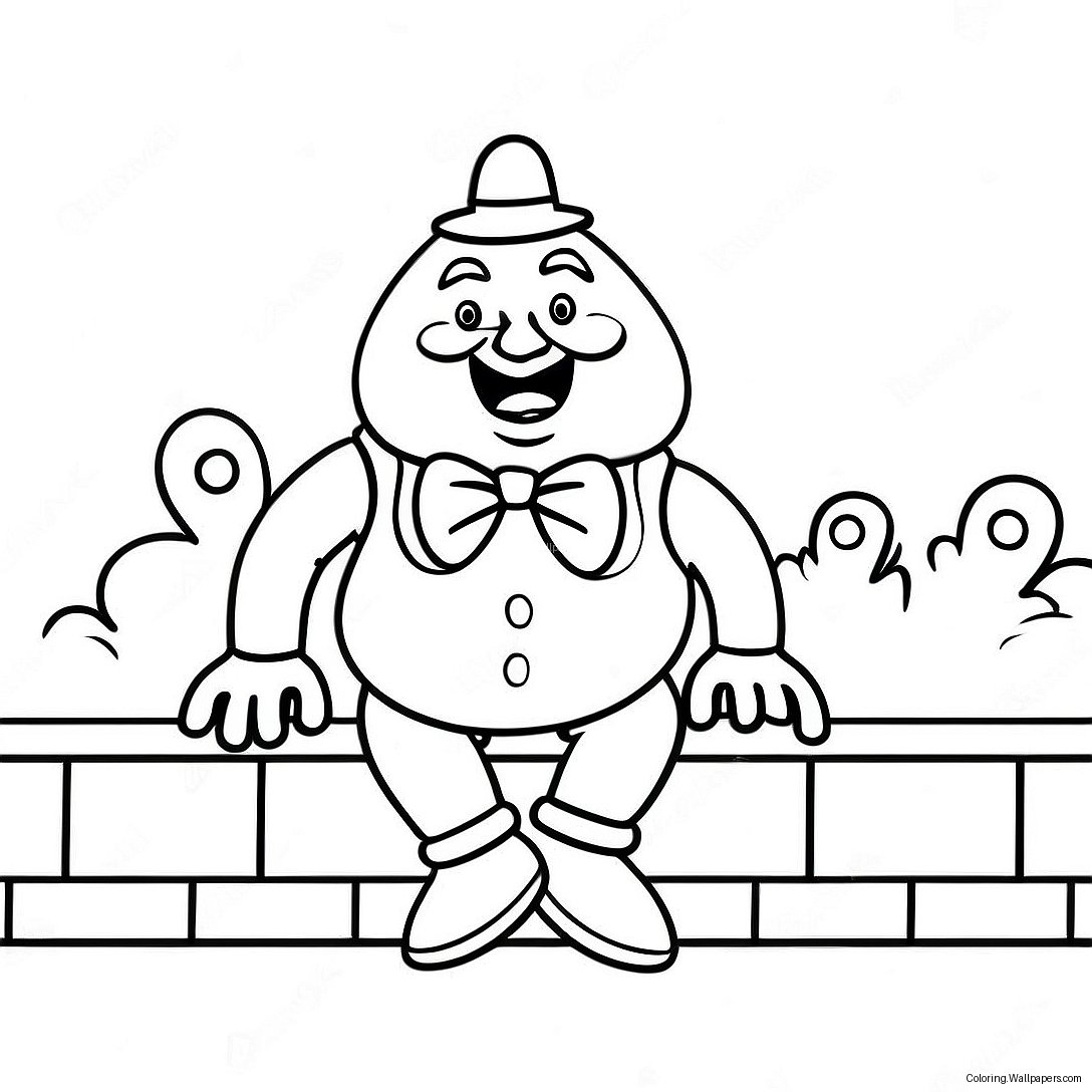 Humpty Dumpty Sitting On A Wall Coloring Page 26402