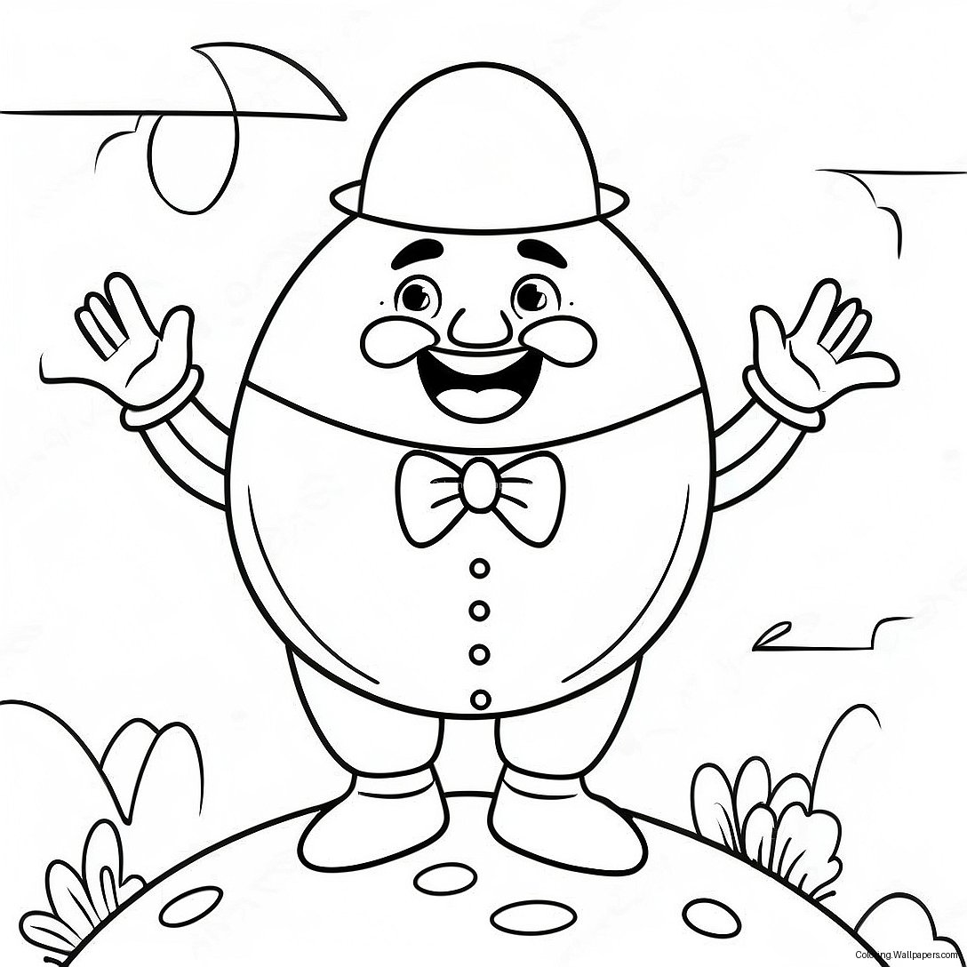 Mutlu Yüzlü Humpty Dumpty Boyama Sayfası 26409