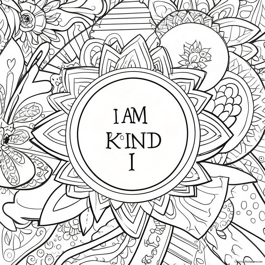 I Am Kind Affirmation Coloring Page 32541