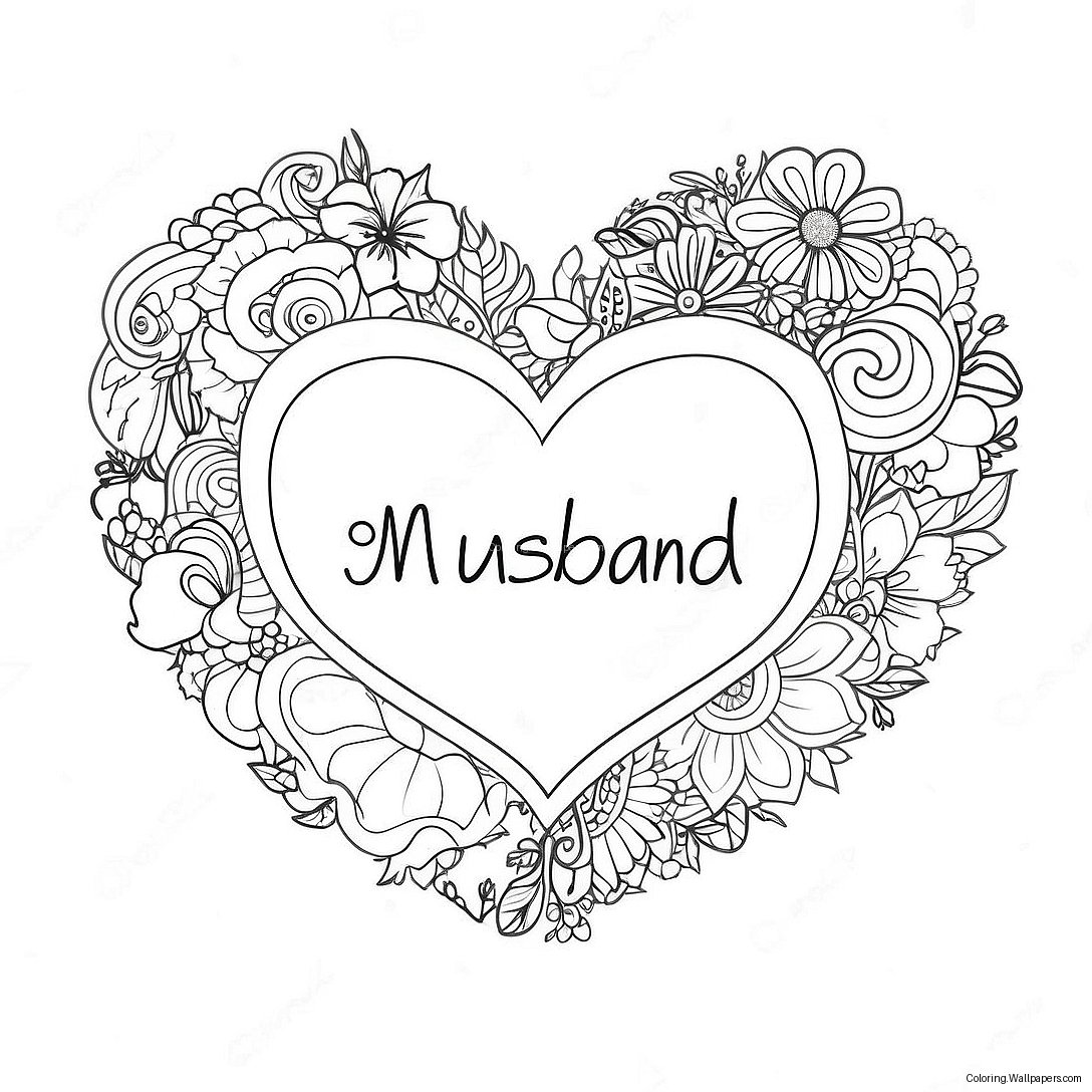 I Love My Husband Heart Coloring Page 23894