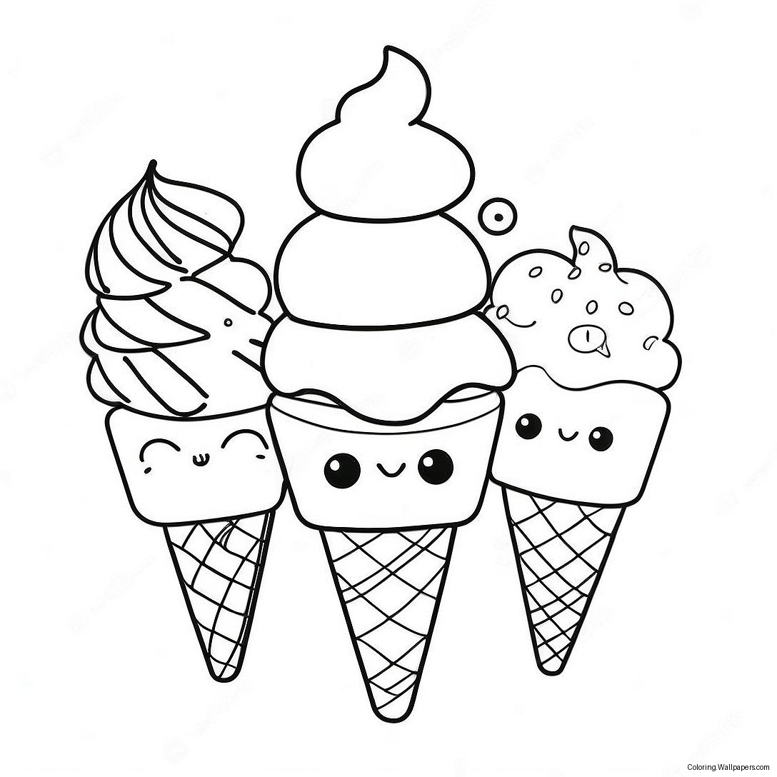 Ice Cream Cone Coloring Page 49644