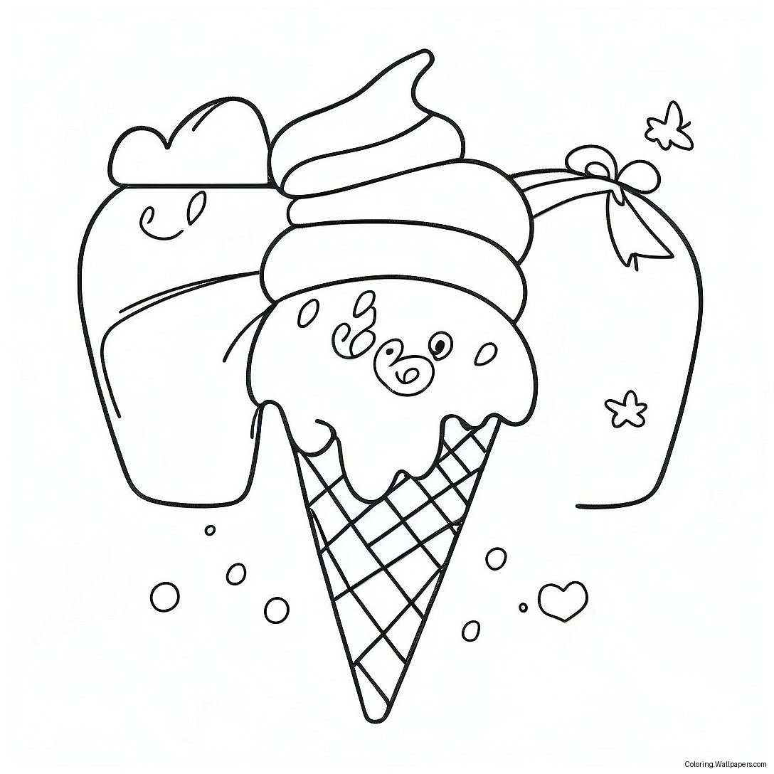 Ice Cream Peppa Pig Coloring Page 8549