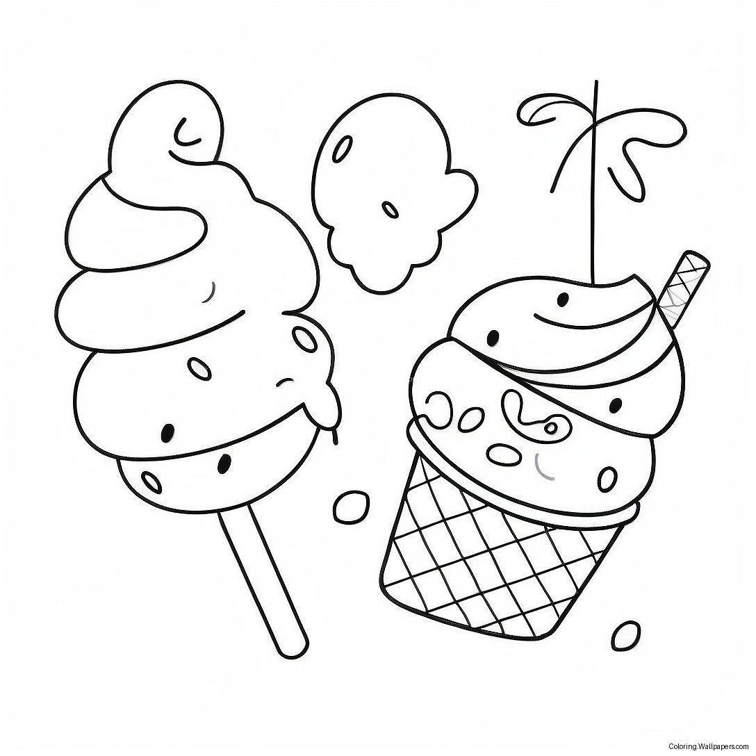 Ice Cream Peppa Pig Coloring Page 8551