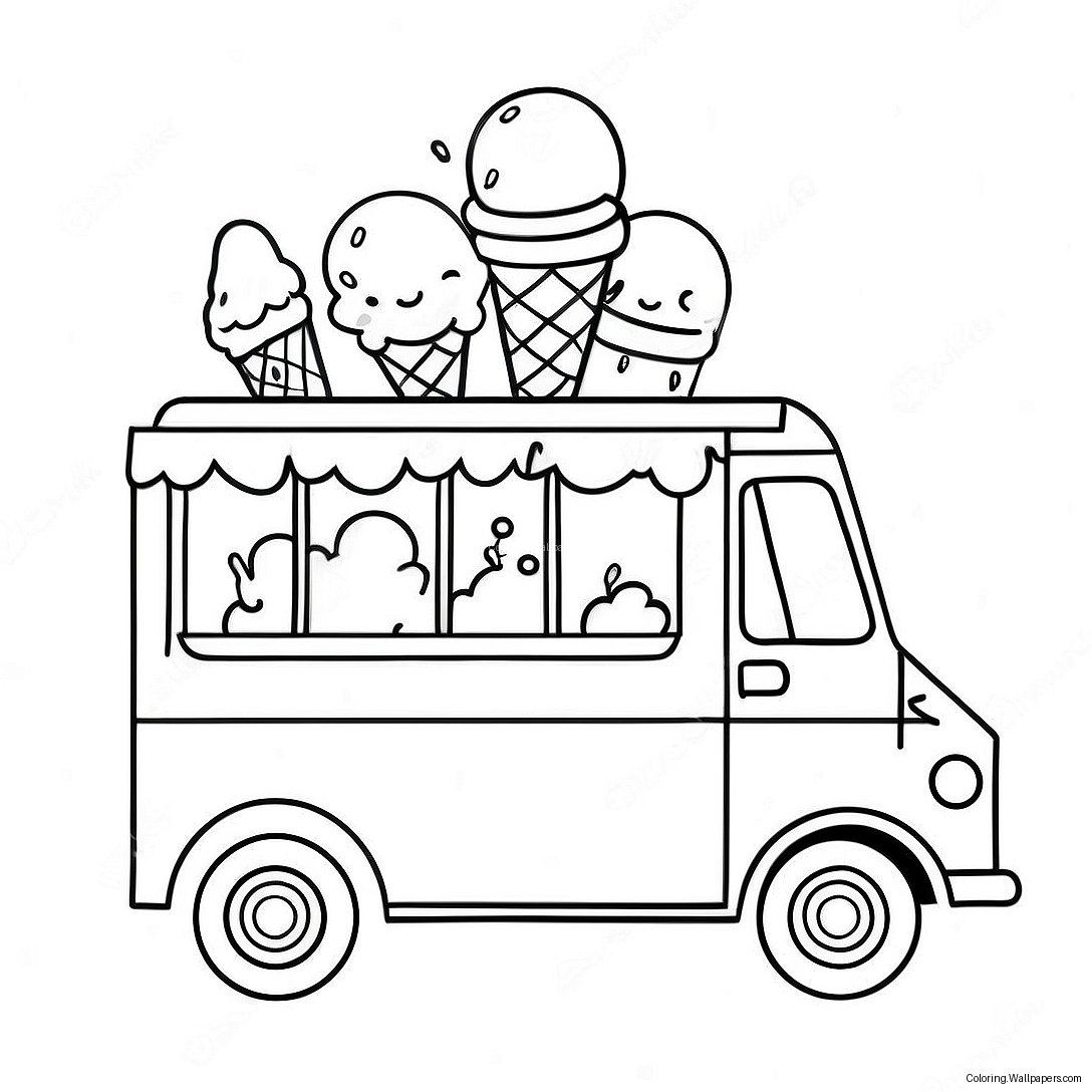 Ice Cream Truck Coloring Page 41198