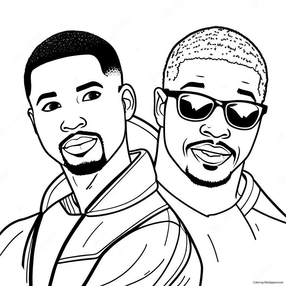 Ice Spice And Michael B Jordan Fun Coloring Page 25330