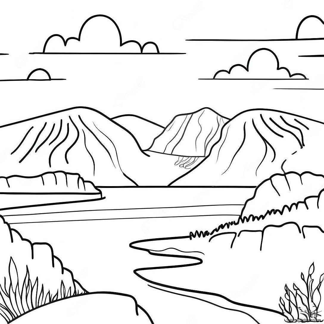 Icelandic Landscape Coloring Page 50767