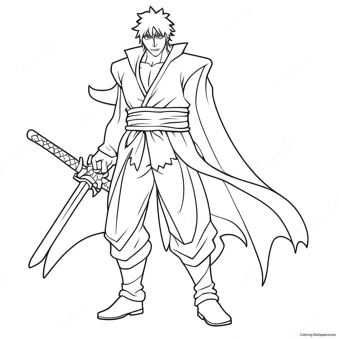 Ichigo I Shinigami-Outfit Färgläggningssida 23646