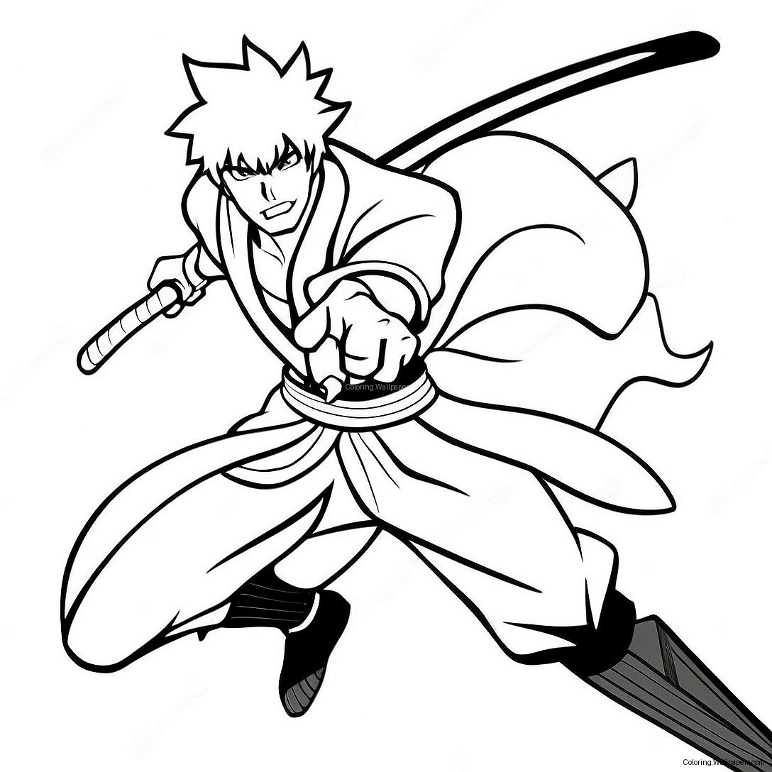 Ichigo Kurosaki In Battle Coloring Page 11072