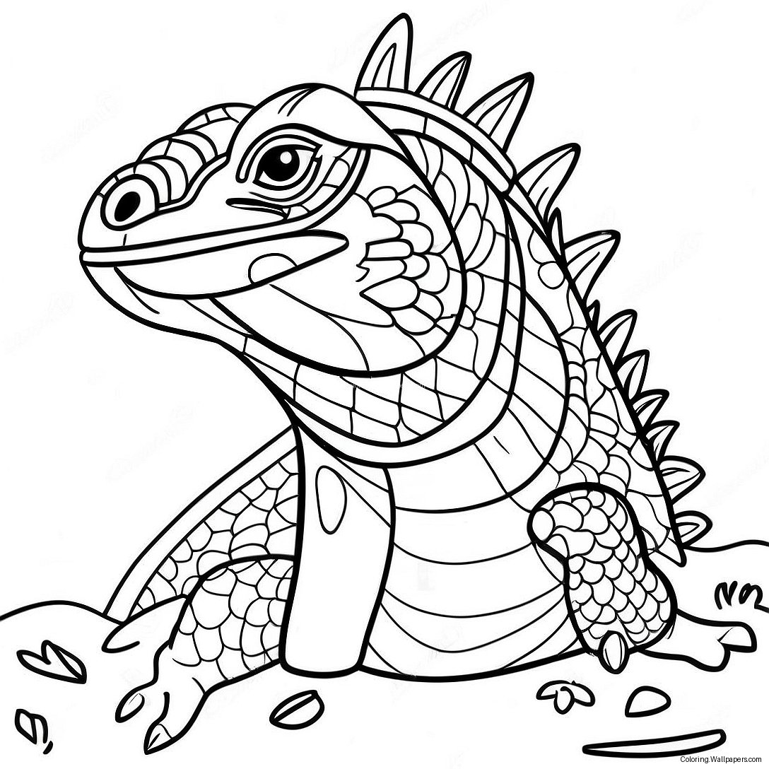 Iguana Coloring Page 10657