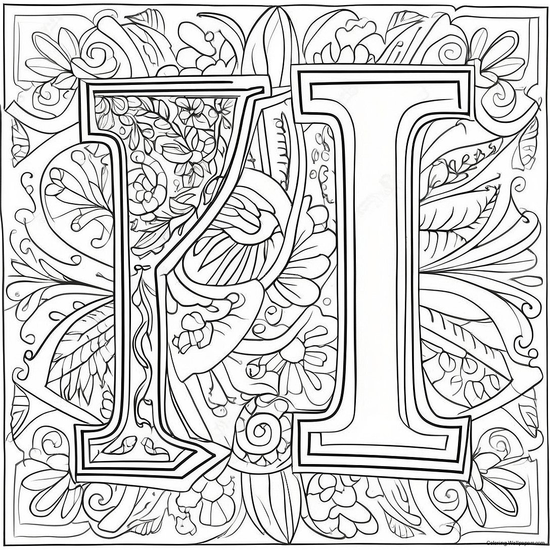 Illustrative Capital Letter I Coloring Page 48001