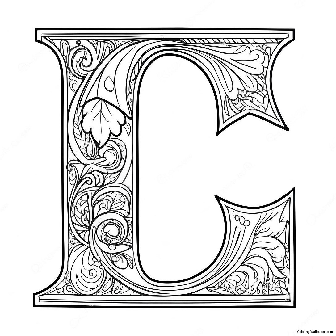 Illustrative Capital Letter I Coloring Page 48003