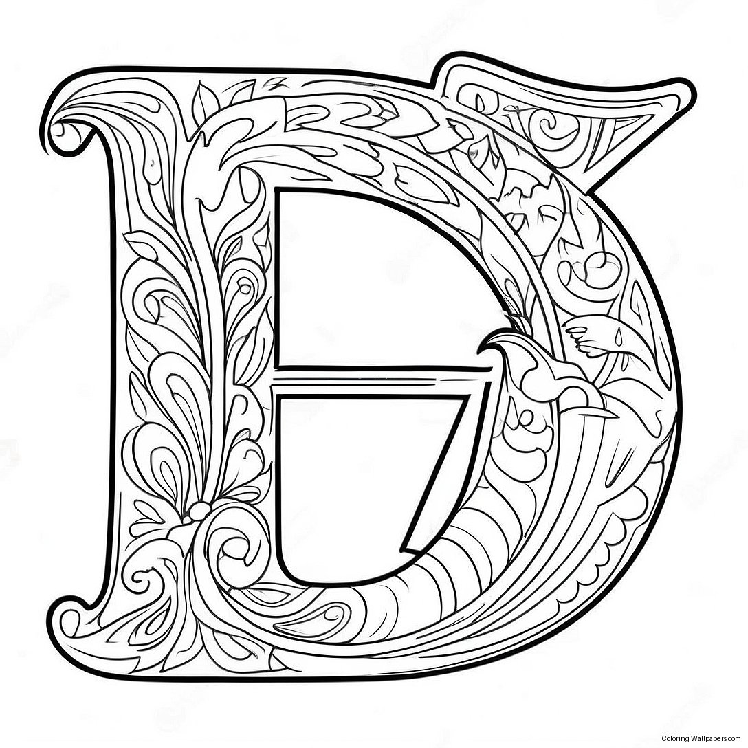 Illustrative Capital Letter I Coloring Page 48004