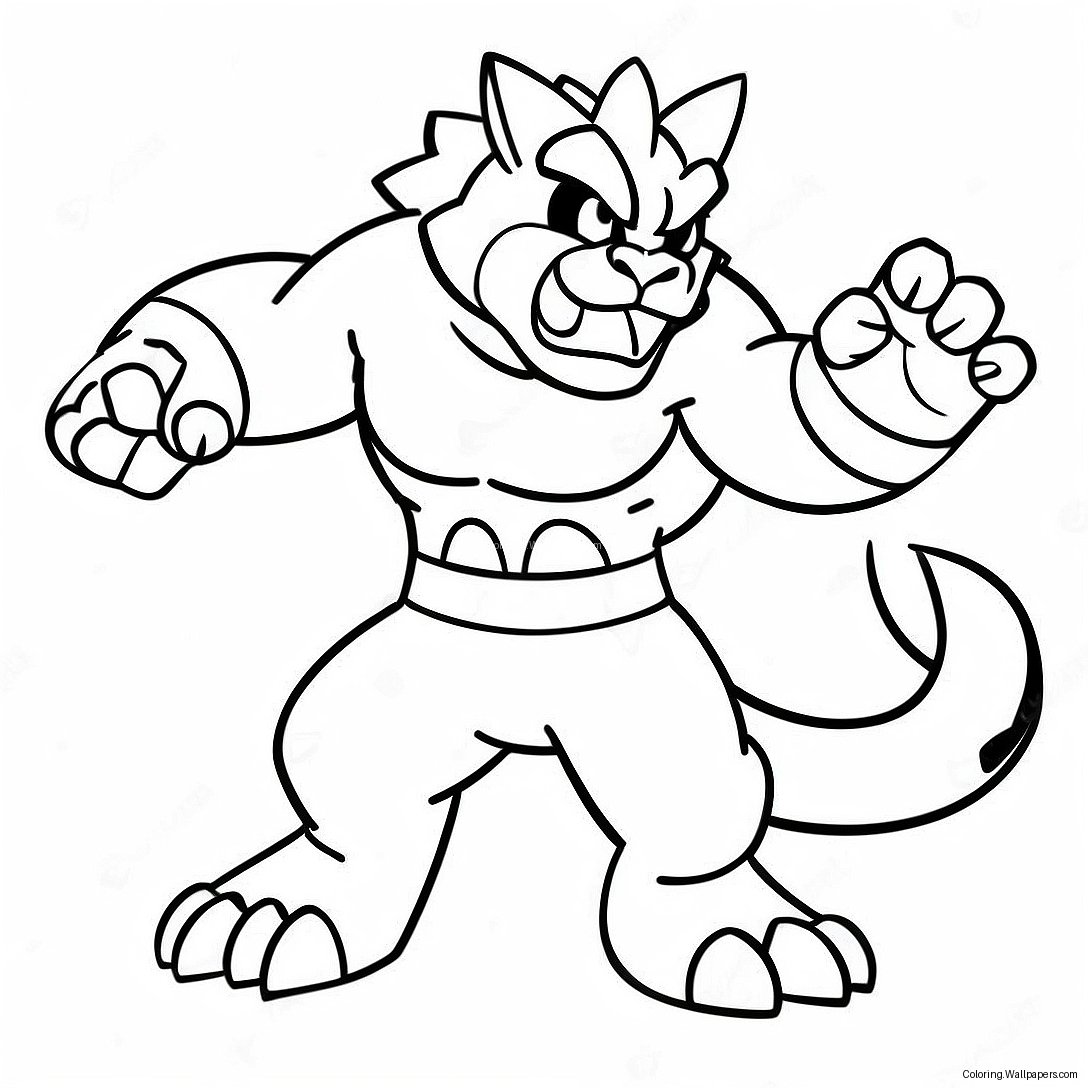 Incineroar Dynamic Action Pose Coloring Page 45259