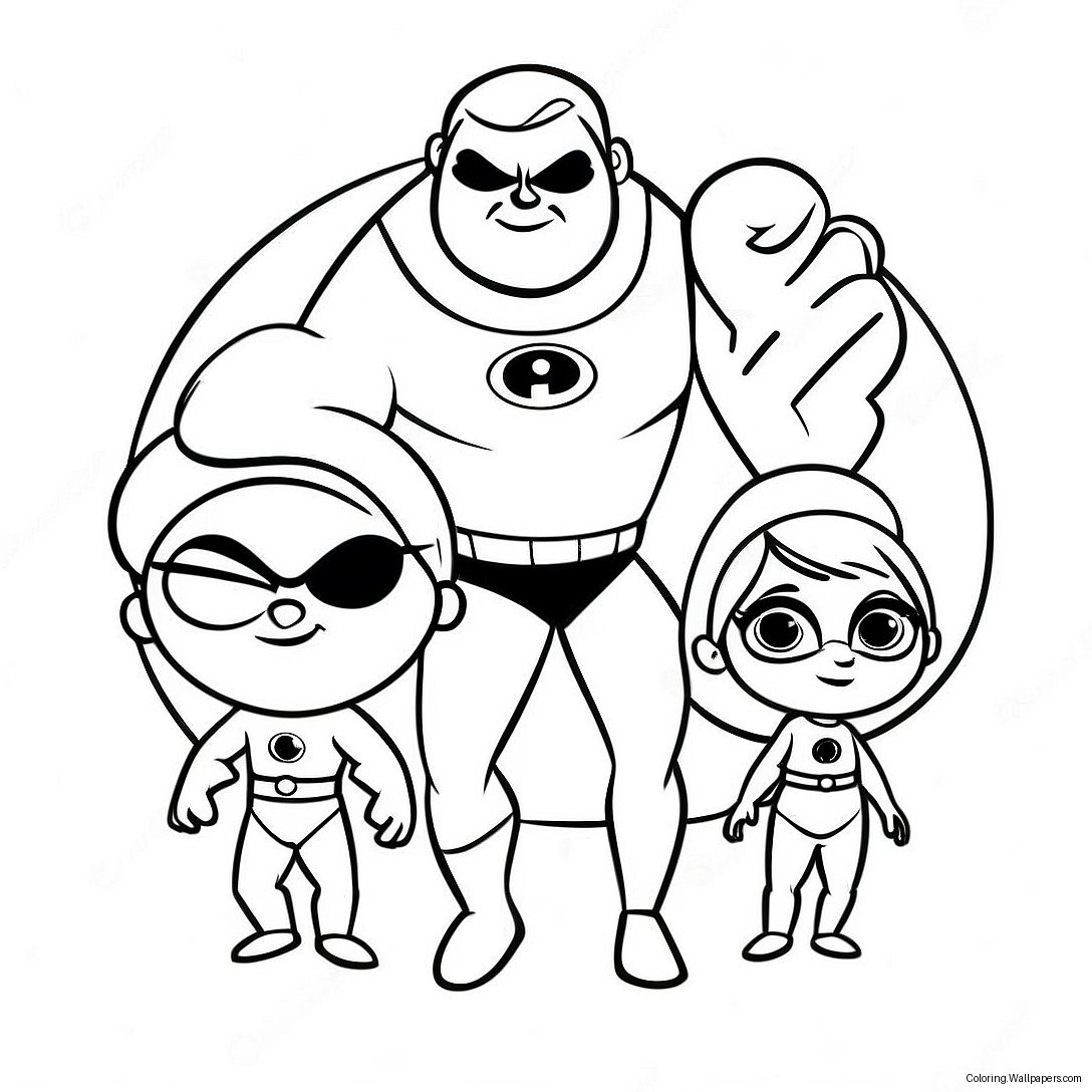 Incredibles 2 Familie Kleurplaat 27623