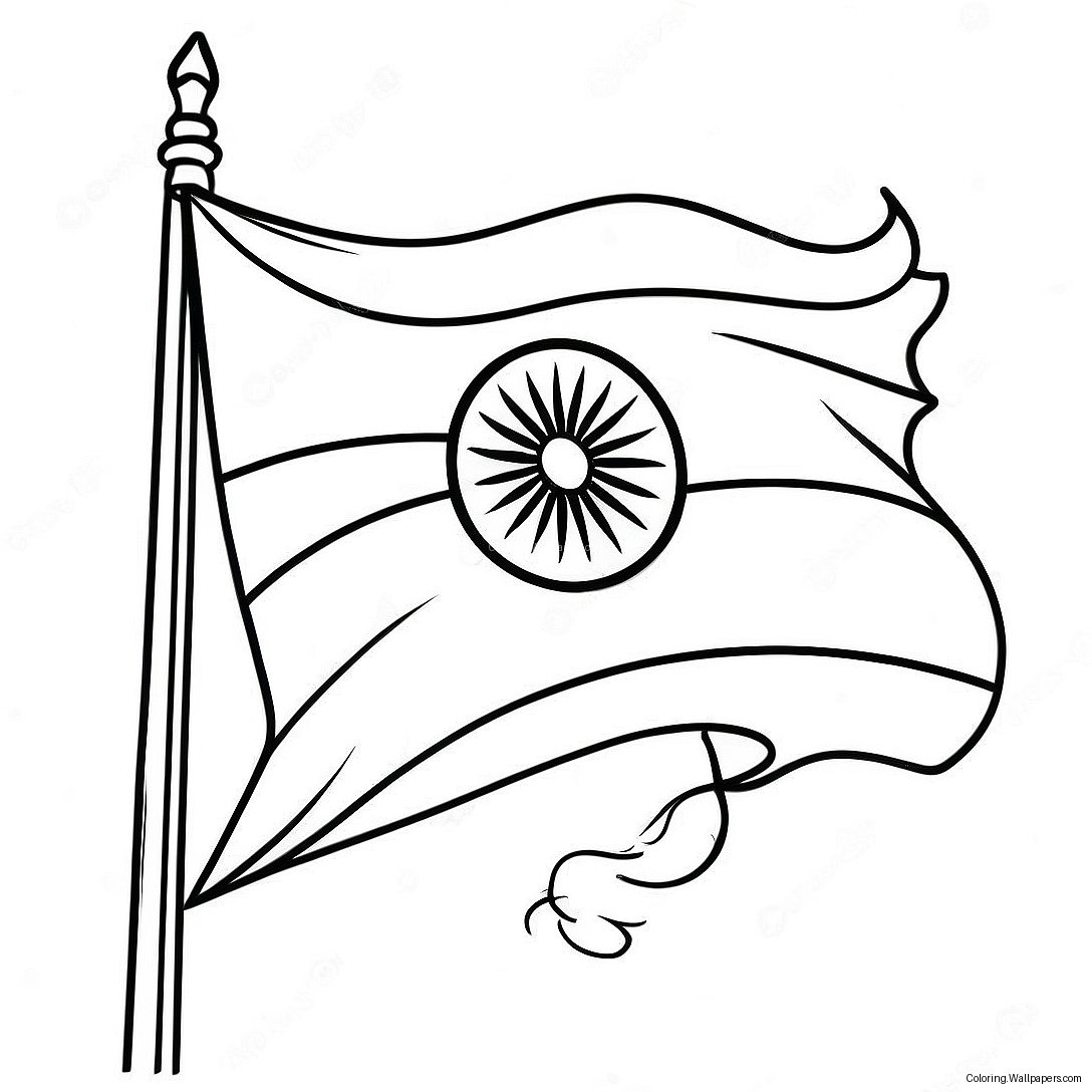 Indische Flagge Ausmalbild 32726