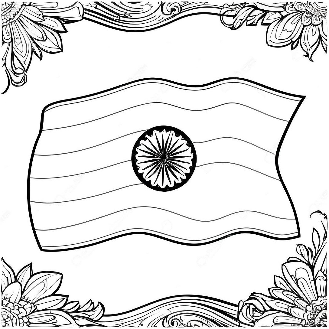 Indische Flagge Ausmalbild 32727