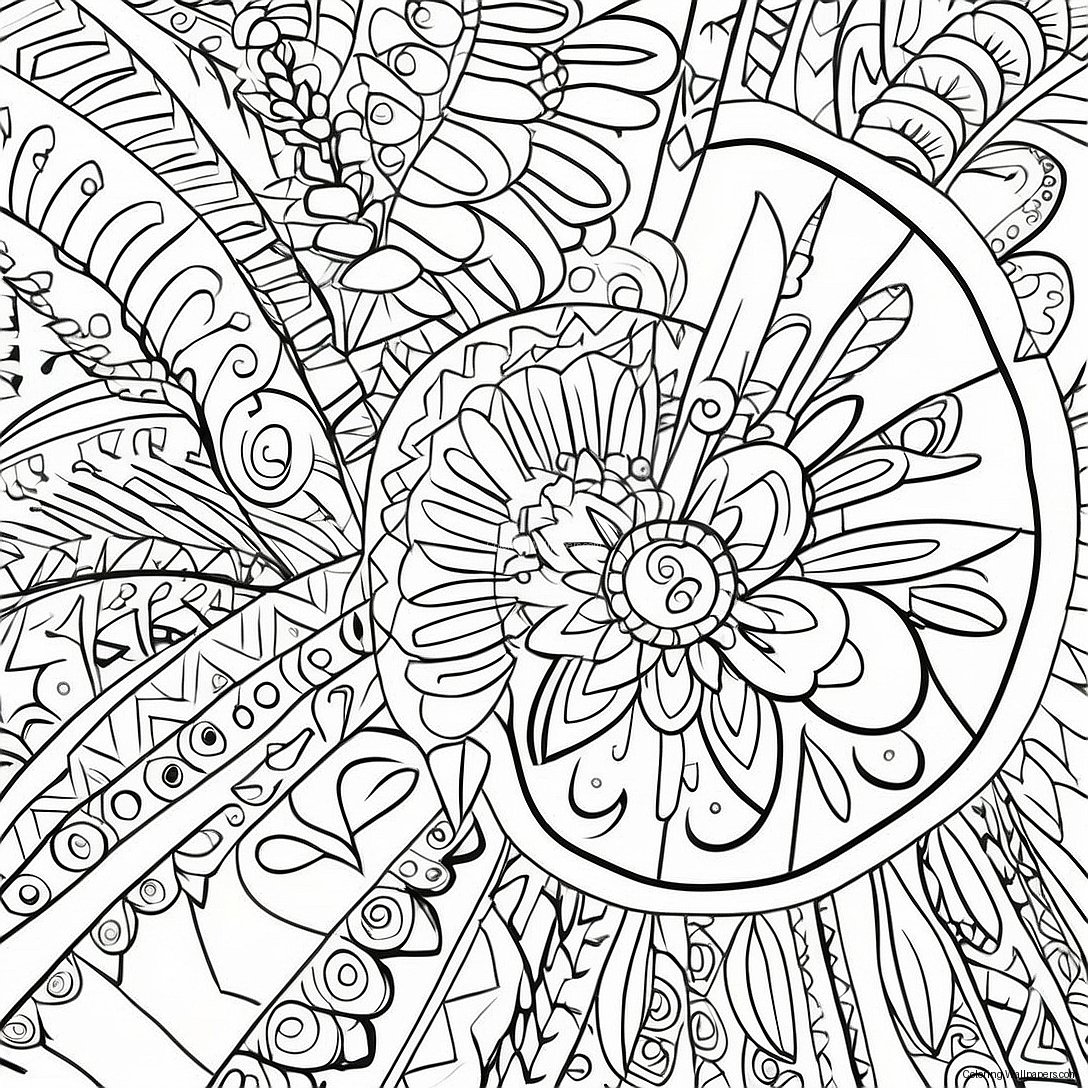 Indigenous Art Patterns Coloring Page 20250