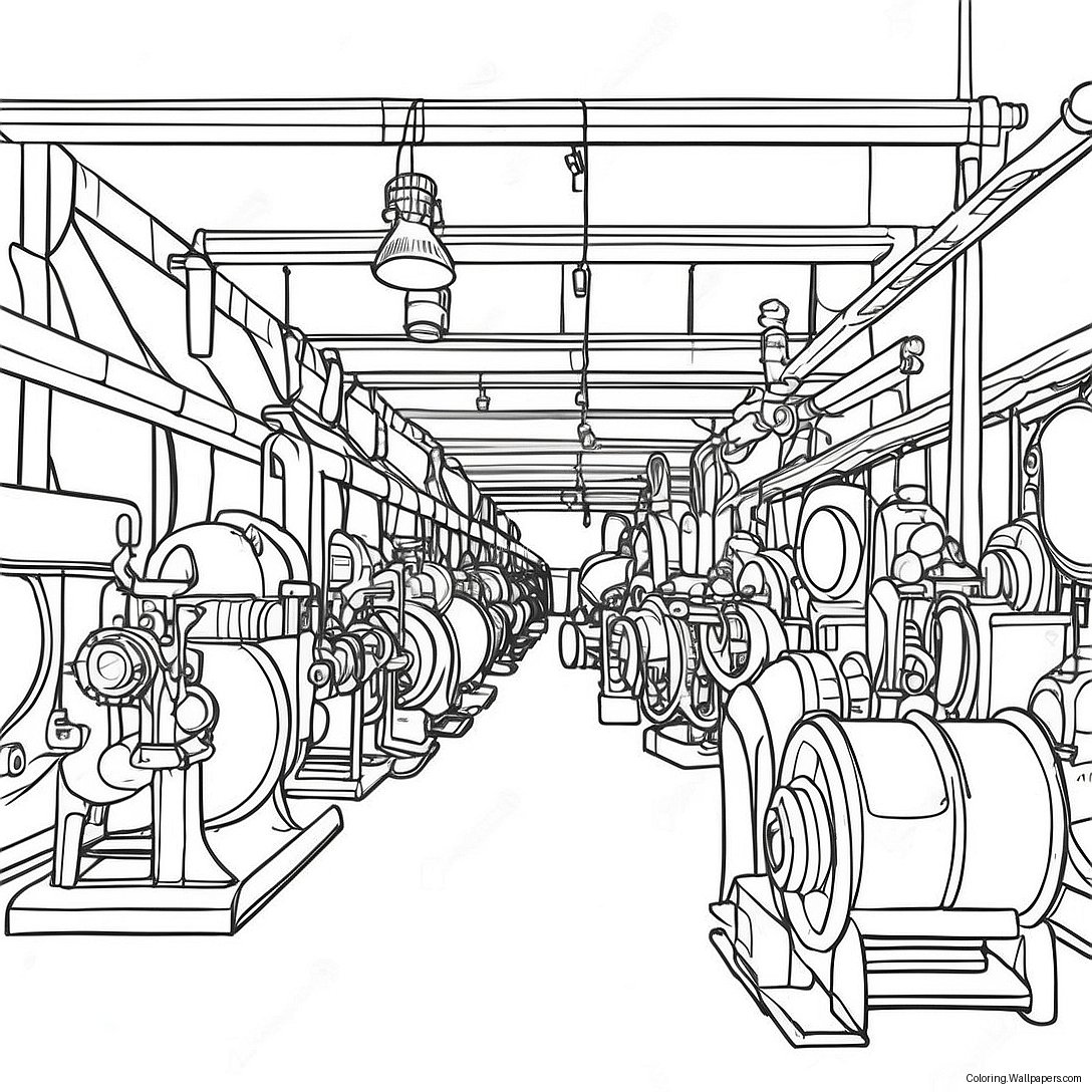 Industriële Revolutie Fabriekscène Kleurplaat 29674