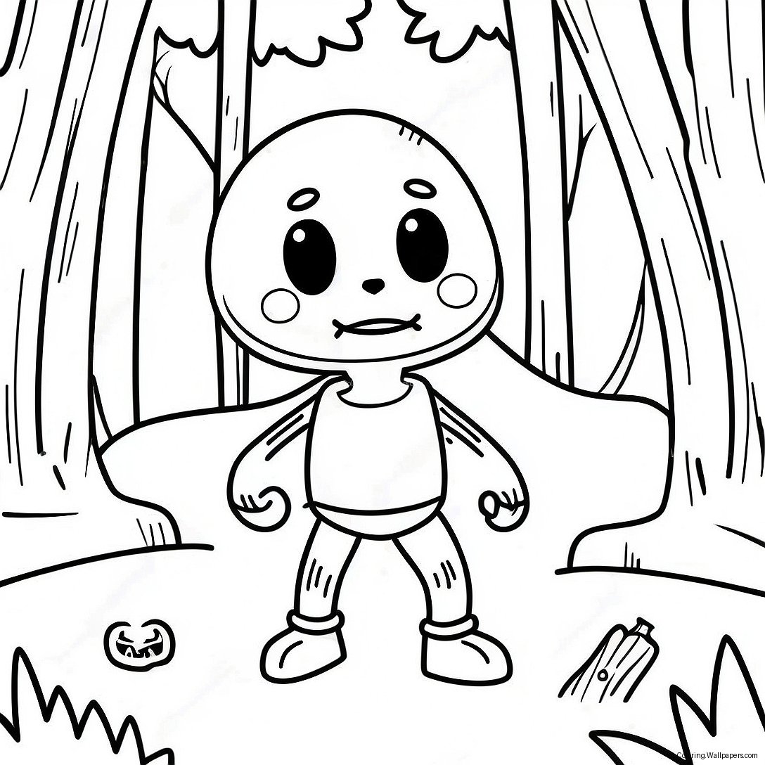 Ink Sans In A Spooky Forest Coloring Page 49467