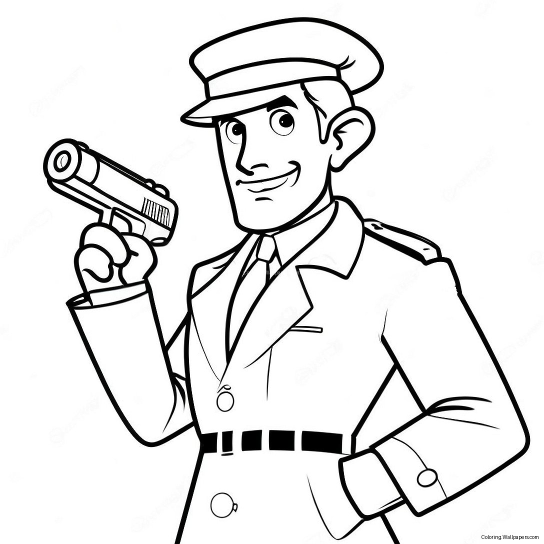 Página Para Colorir Do Inspector Gadget Em Ação 31103