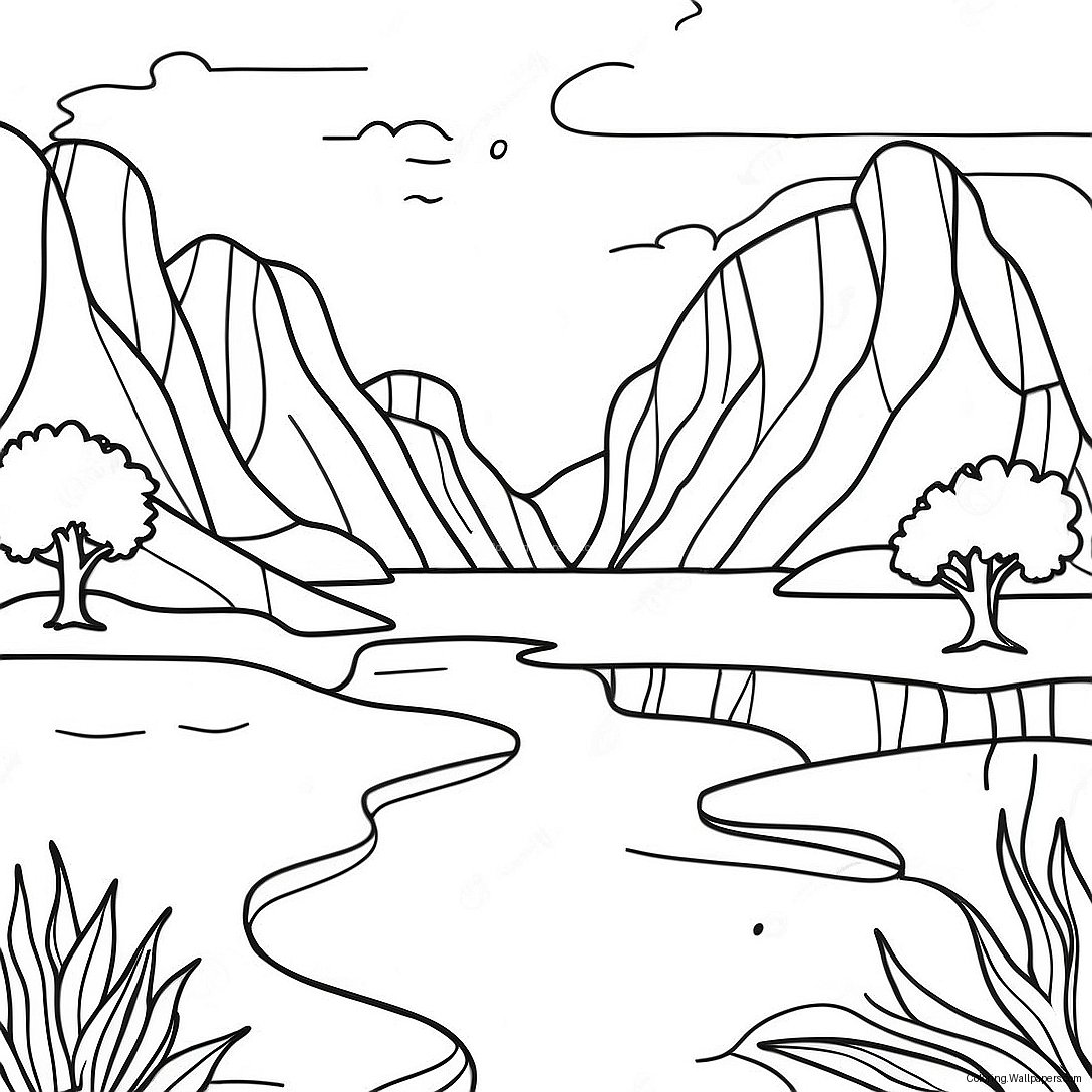 Inspiring Hopeful Landscape Coloring Page 11757