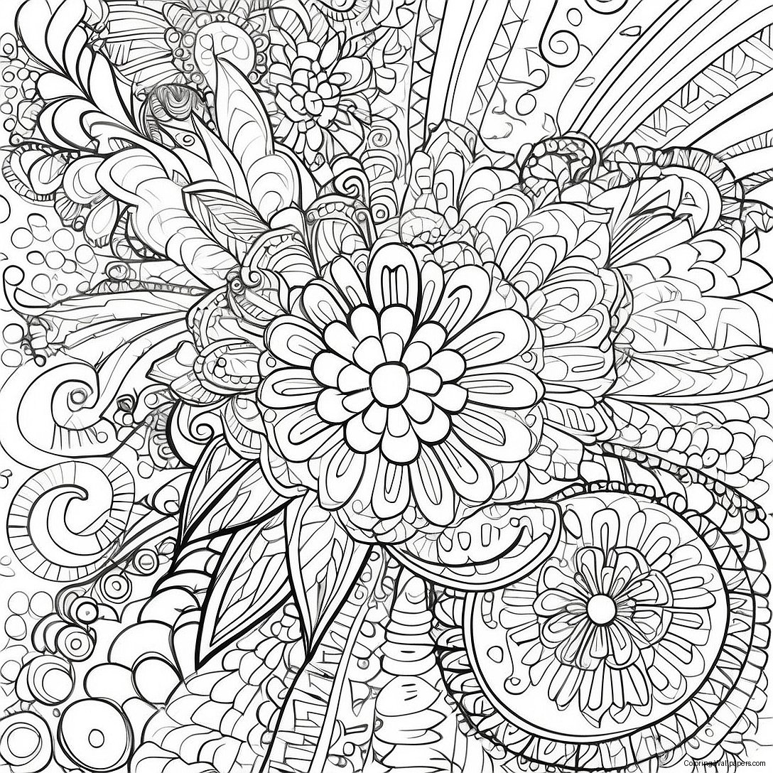 Intricate Abstract Patterns Coloring Page 29044