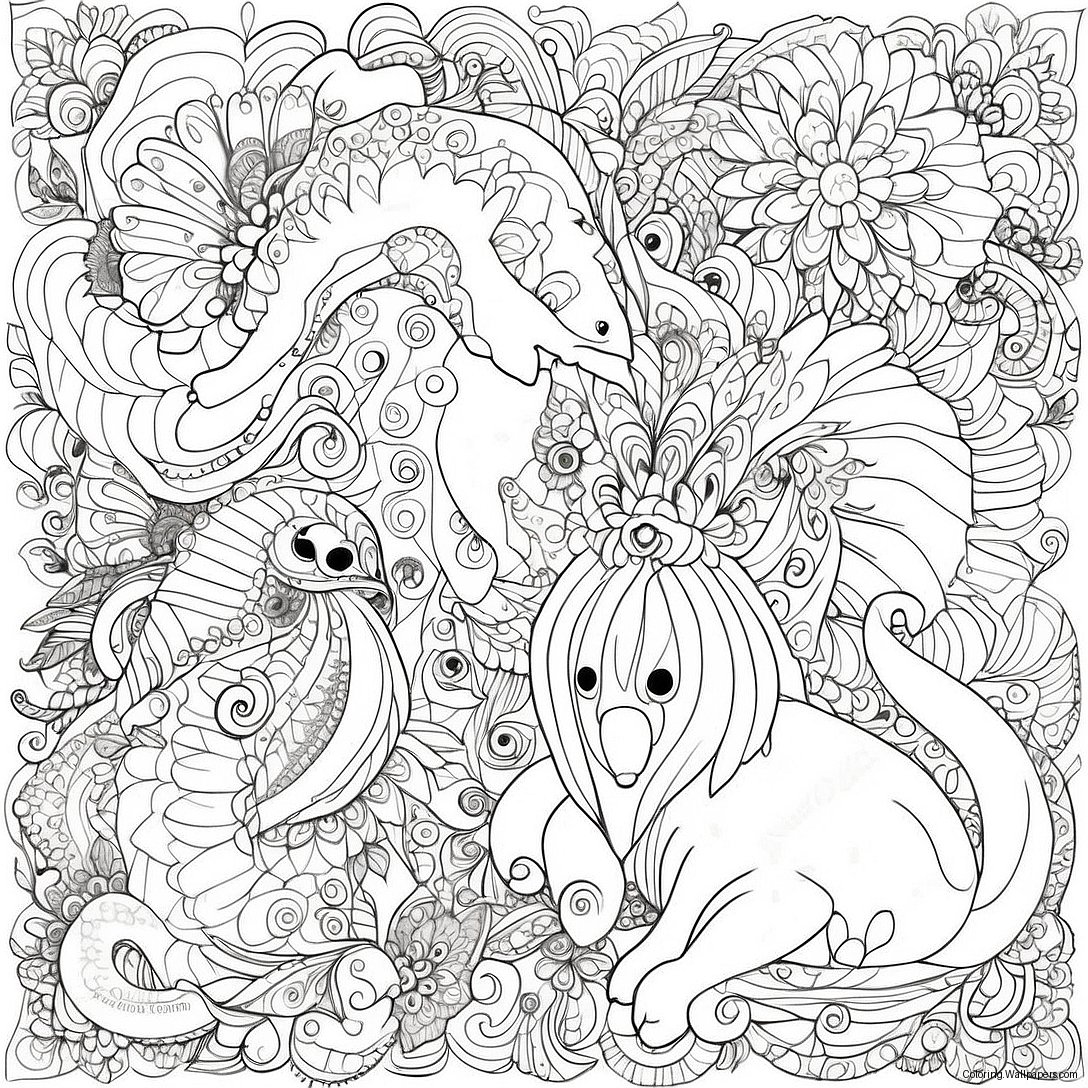 Intricate Animal Patterns Coloring Page 53982