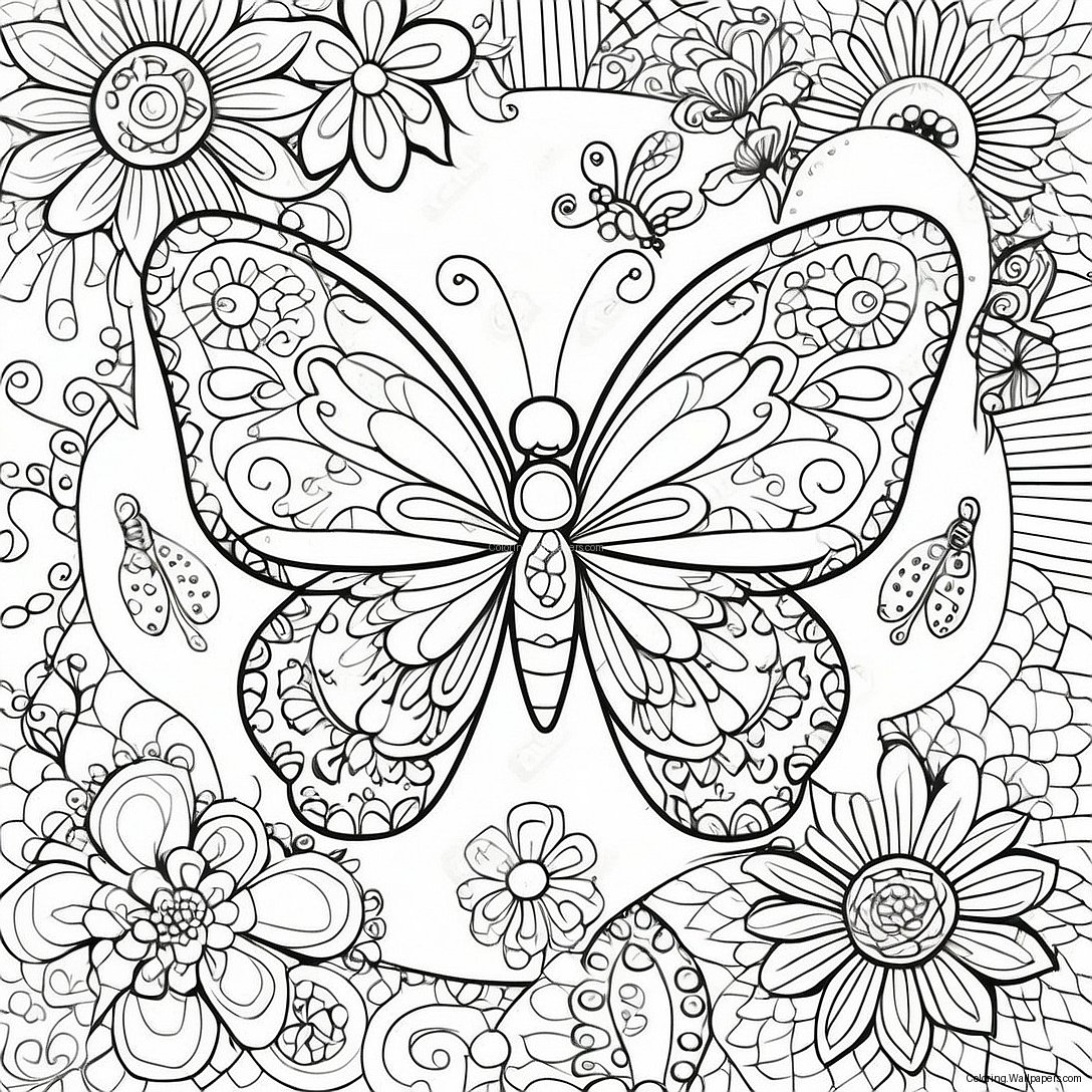 Intricate Butterfly Patterns Coloring Page 27535