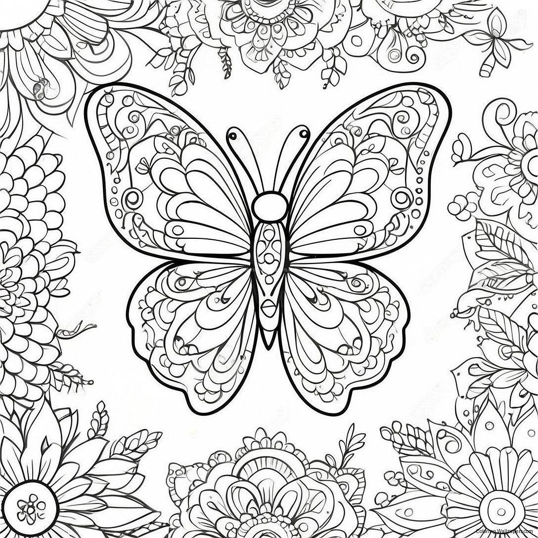 Intricate Butterfly Patterns Coloring Page 27536