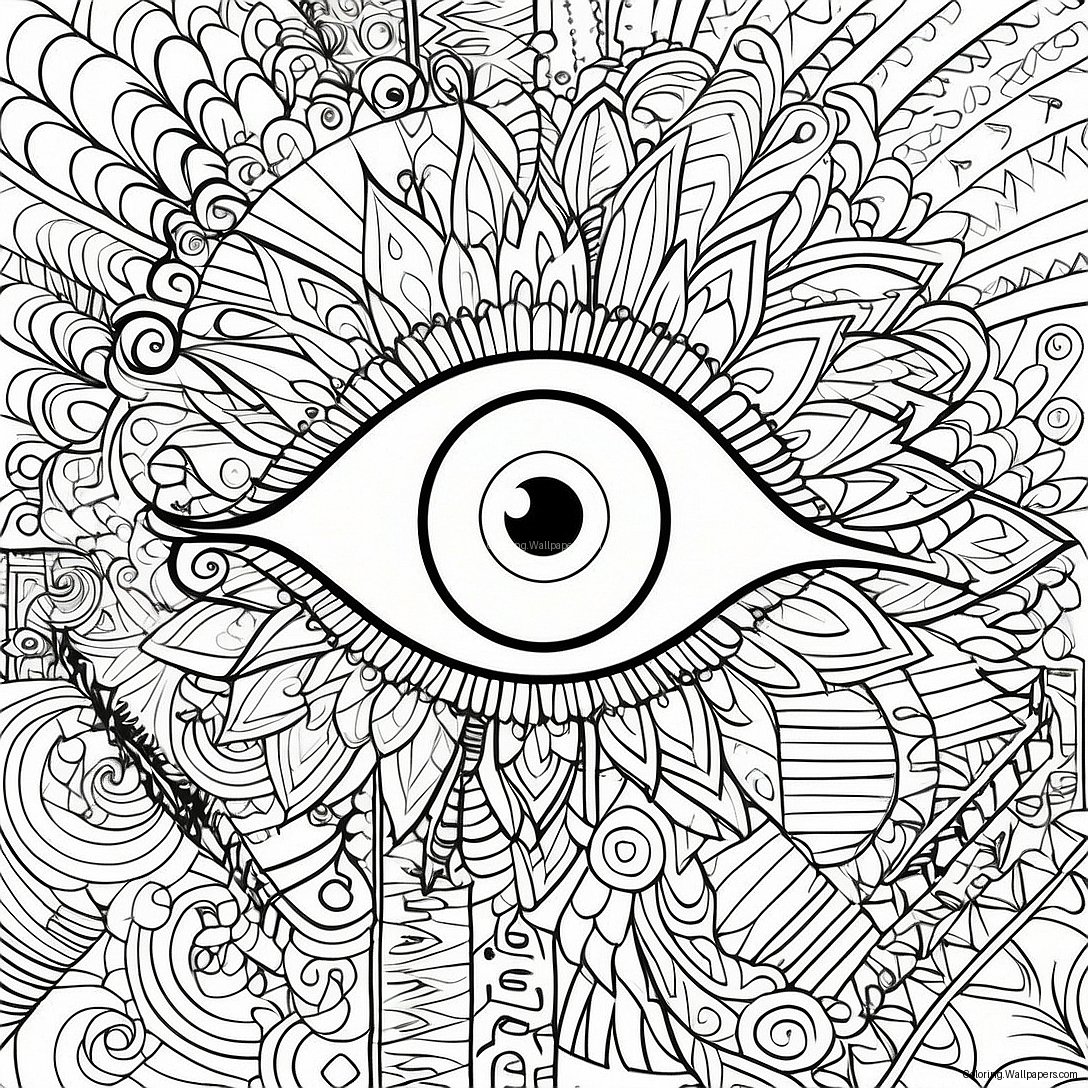 Intricate Eye Mandala Coloring Page 13685