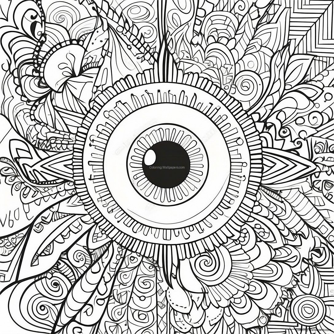 Intricate Eye Mandala Coloring Page 13687