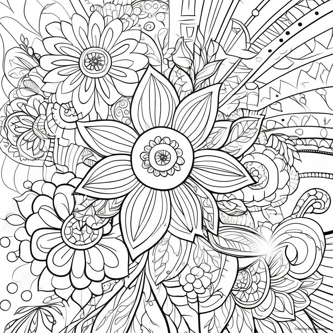 Intricate Floral Tattoo Coloring Page 50056