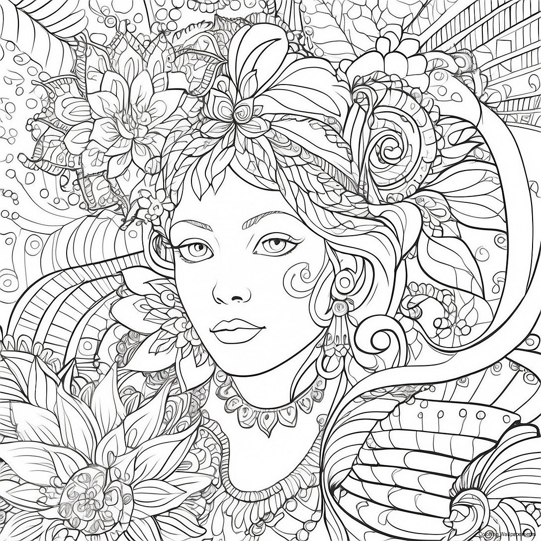 Intricate Line Art Coloring Page (21203-16765)