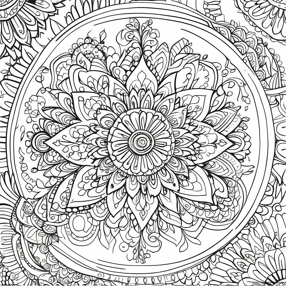 Intricate Mandala Coloring Page 589