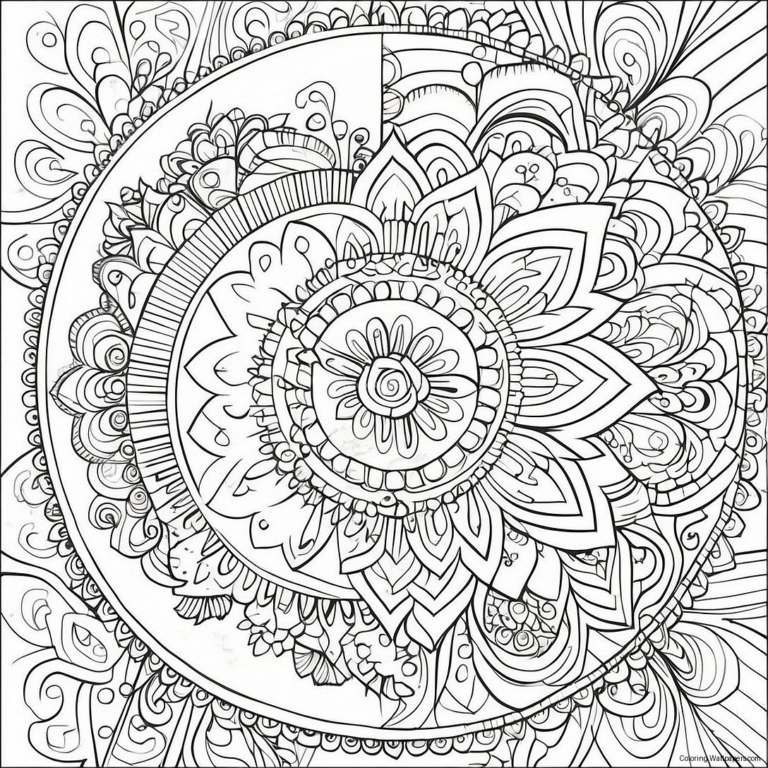 Intricate Mandala Coloring Page 591