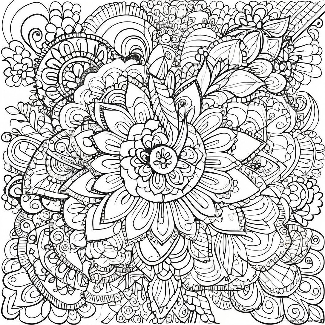 Intricate Mandala Pattern Coloring Page 25907