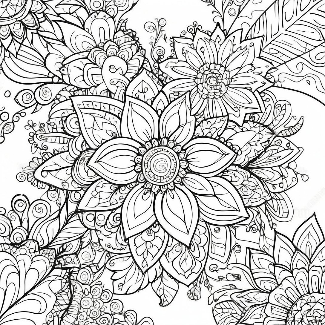 Intricate Plant Mandala Kleurplaat 10190