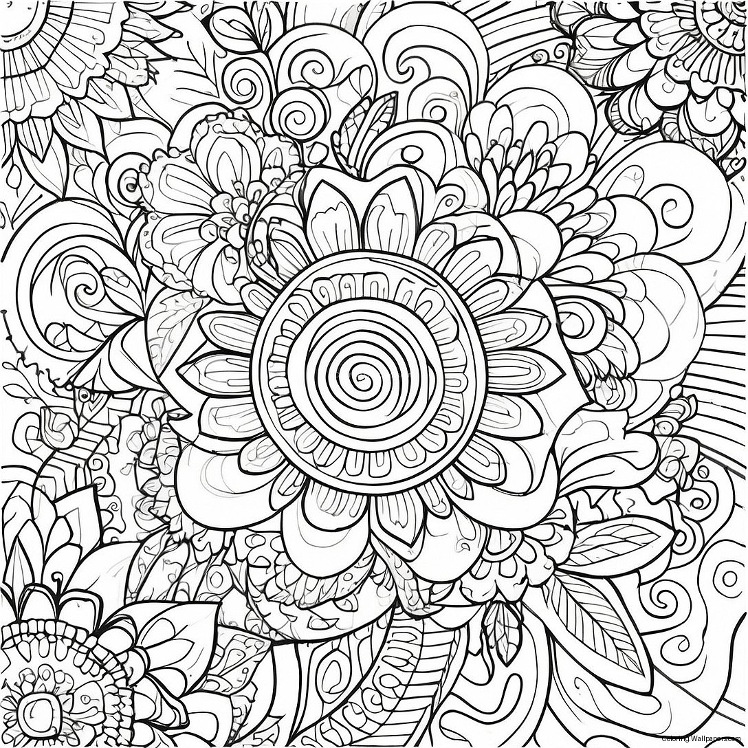 Intricate Rose Mandala Coloring Page 43994