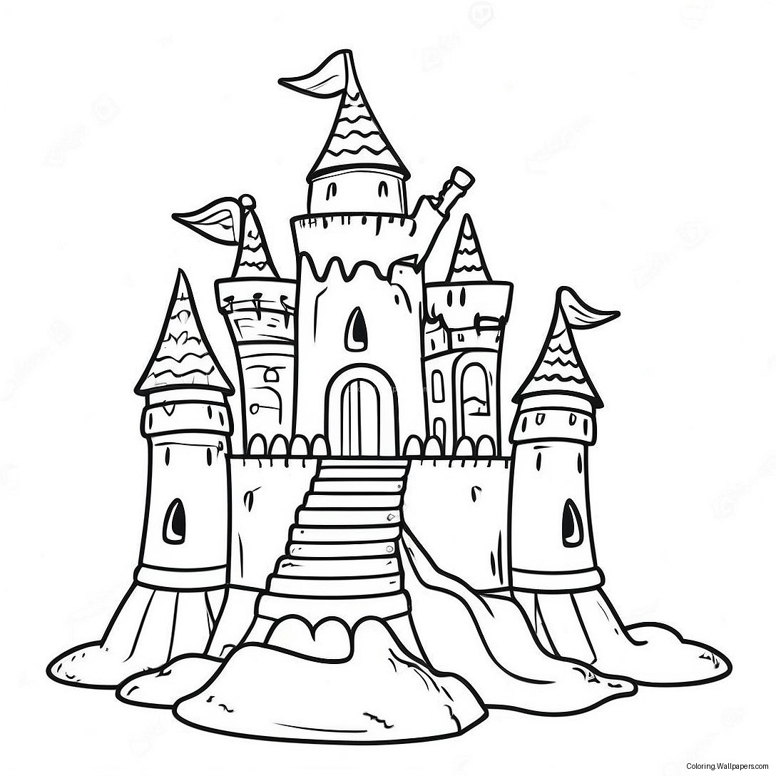 Página Para Colorir Castelo De Areia Intricado 10741