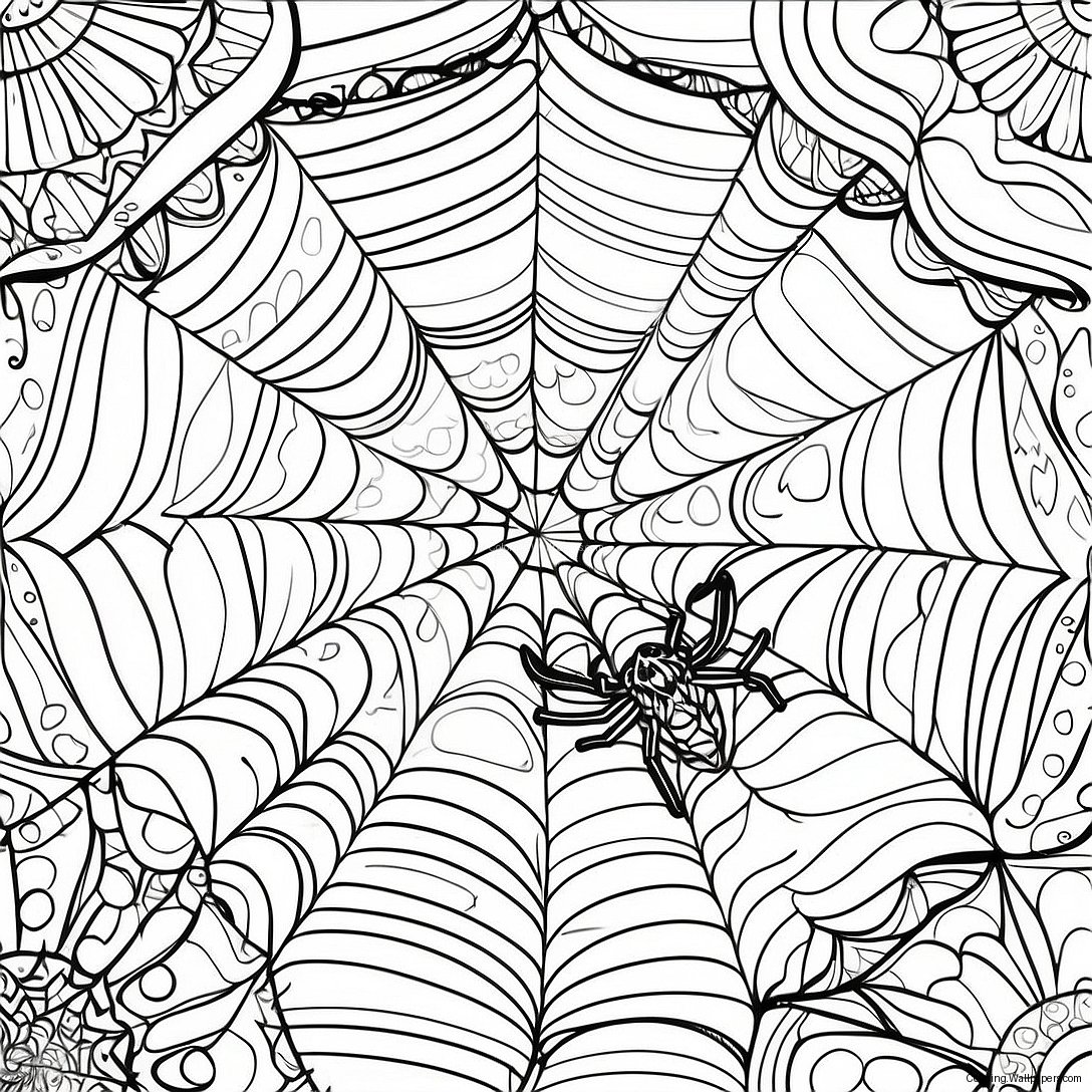 Intricate Spider Web Coloring Page 20728