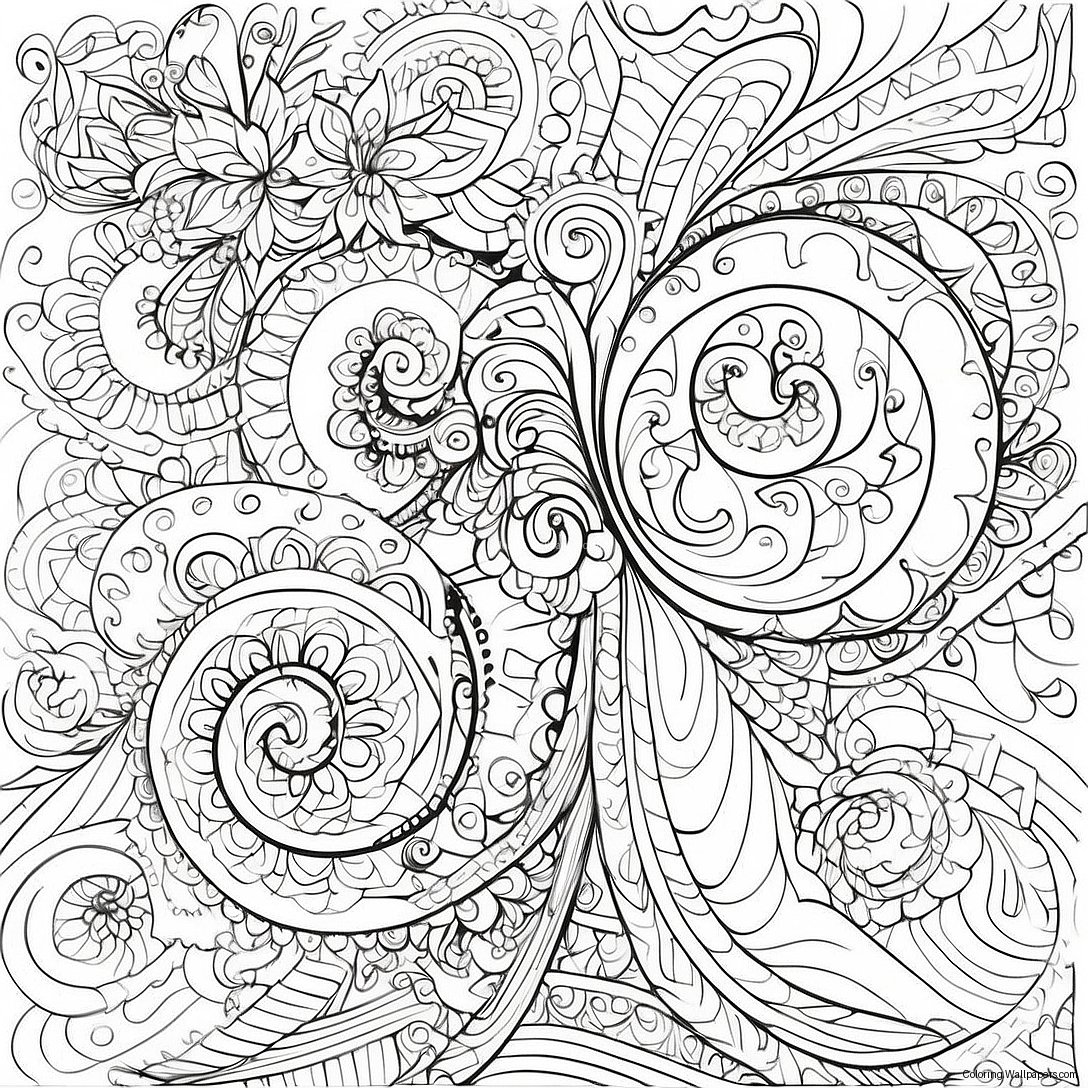 Intricate Swirl Designs Coloring Page 29458