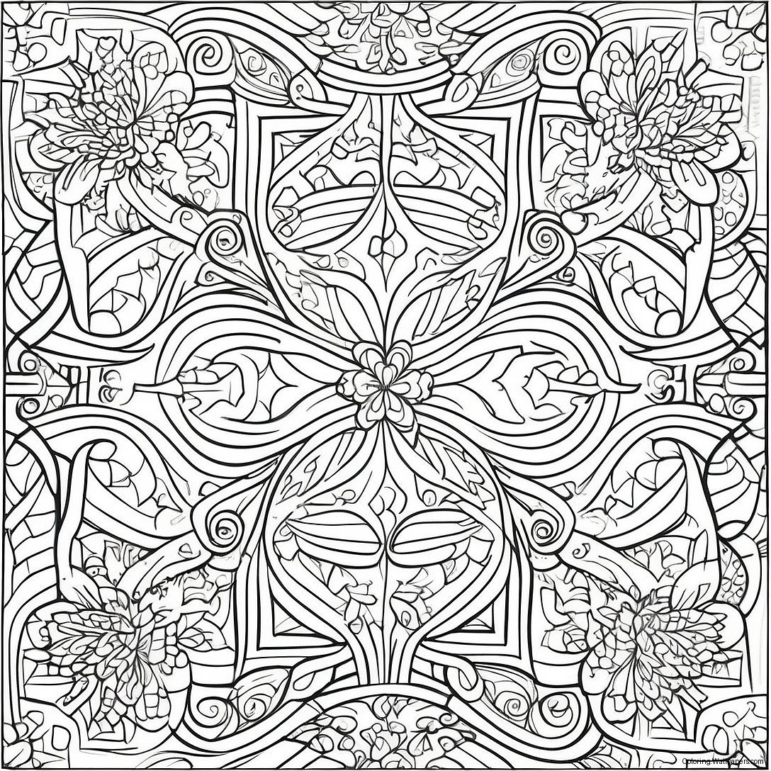 Komplexe Tessellation Muster Ausmalbild 25515